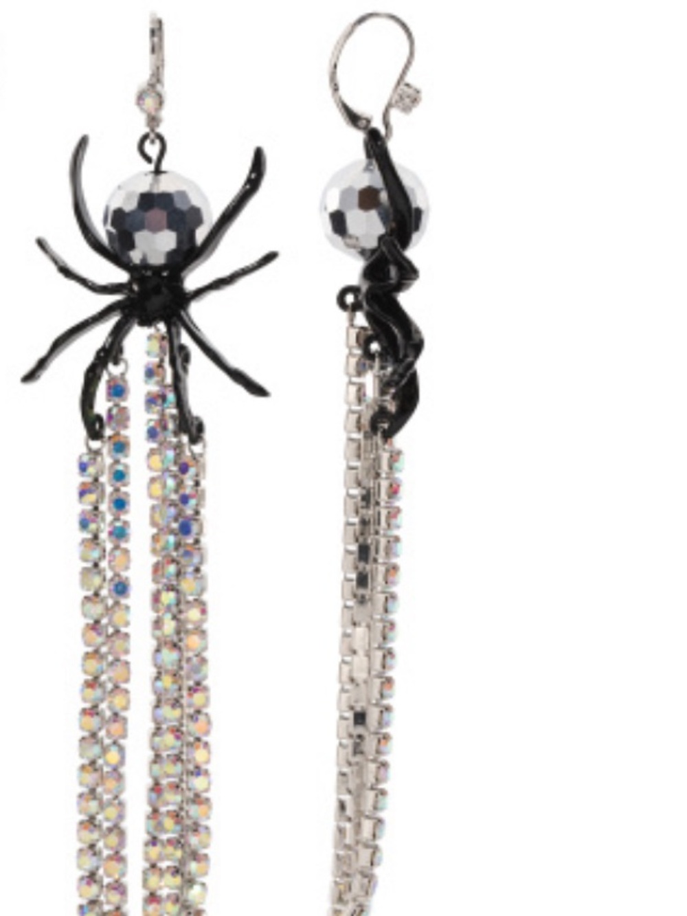 Betsey Johnson NWT Crystal Disco Spider Drop Earrings - Picture 3 of 3